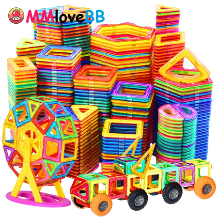 Blocos de construção magnéticos para crianças, brinquedos Mini Size Magnet para meninos e meninas, conjunto de construção STEM Toy para crianças, 64-184pcs